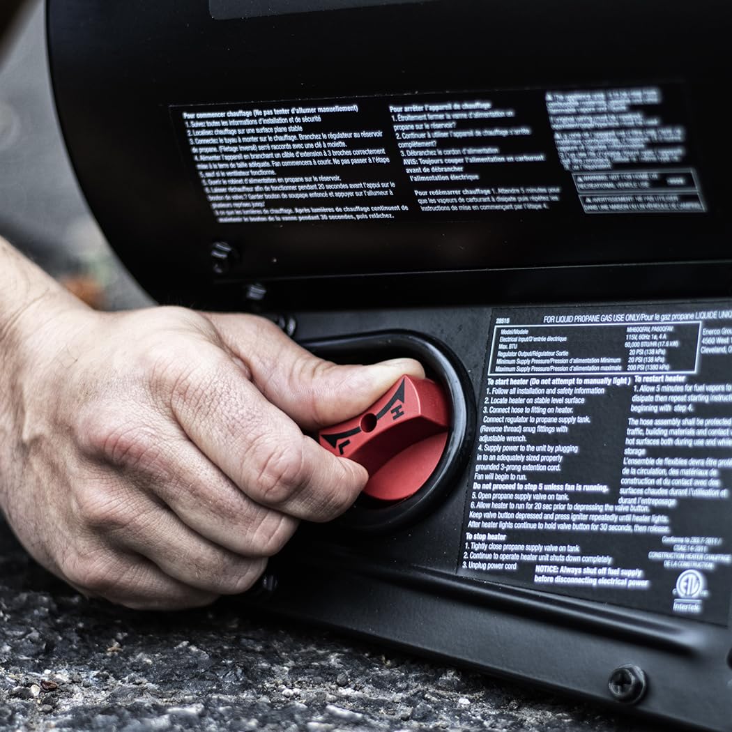 Mr. Heater MH60QFAV 60,000 BTU Portable Propane Forced Air Heater, 19.75 x 11.50 inches, black Mr. Heater