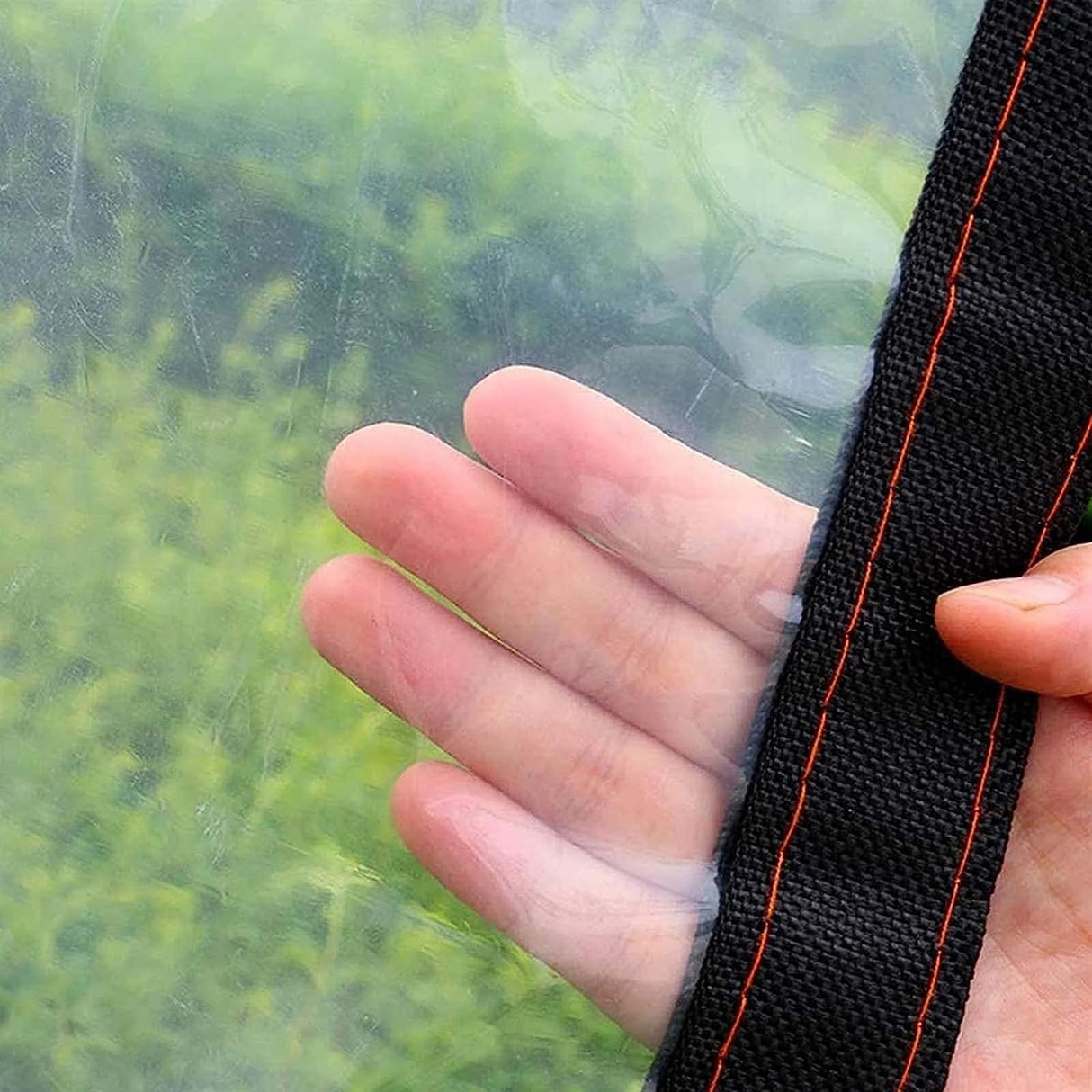 RAUMPA 8x10 ft Clear Plastic Vinyl Tarp with Grommets, Heavy Duty Waterproof Tarps and Sheeting for Chicken Coops, Patios, Greenhouses, Balconies, Gazebos, Porches, and Winter RAUMPA