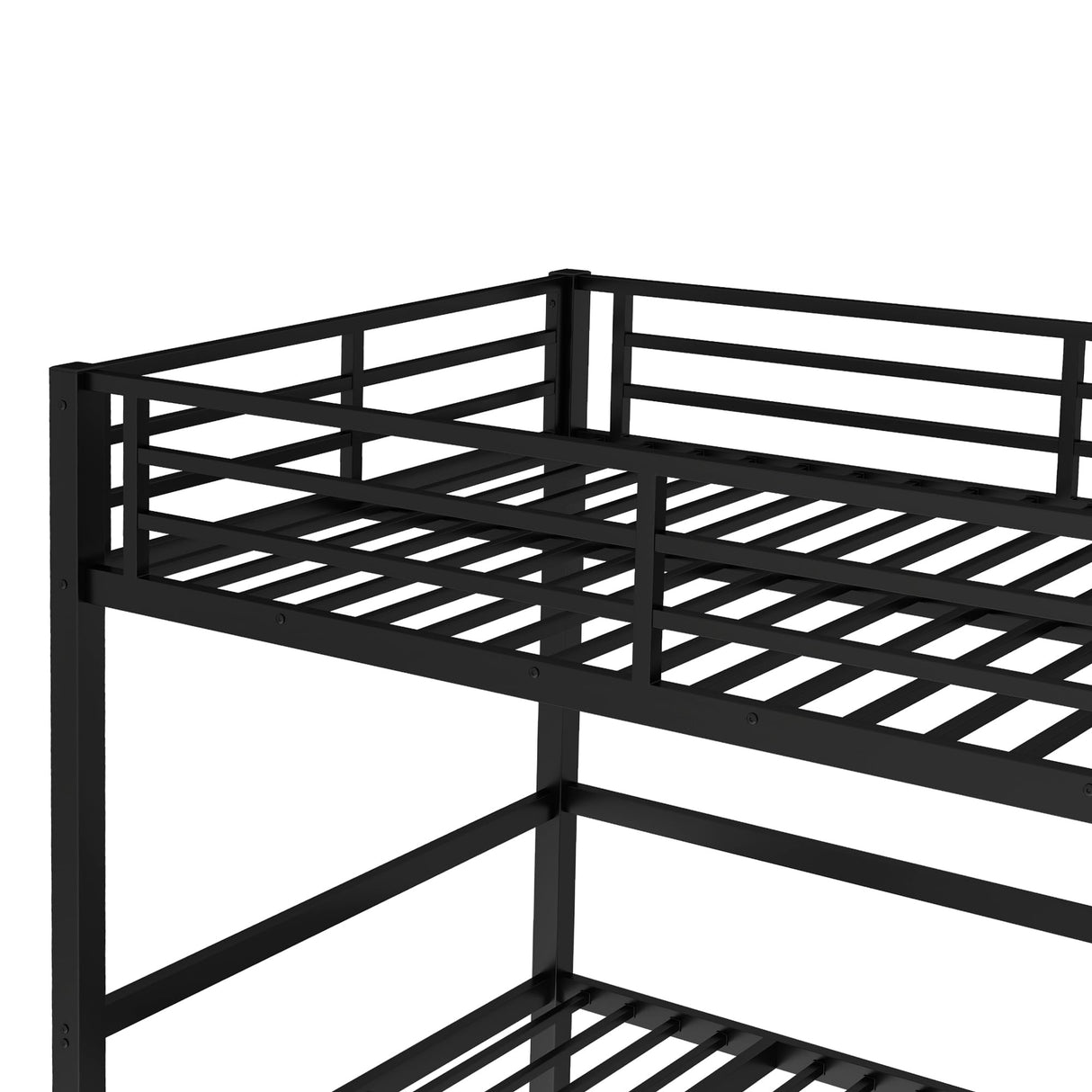 Full Over Full Bunk Bed for Adults, Heavy Duty Bunk Bed can Turns into Full Size Loft Bed with U-Shaped Sofa, Adults Bunk Bed with Safety Rails and Side Ladder, Black(Not Include Cushion) Bellemave