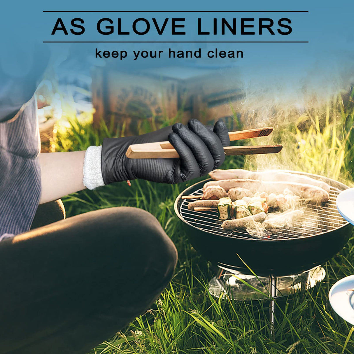 GSAFEME 12 Pairs Cotton Glove Liners for BBQ, Cooking, Grilling, Food Handling - Safety Work Gloves Hand Saver, Large GSAFEME
