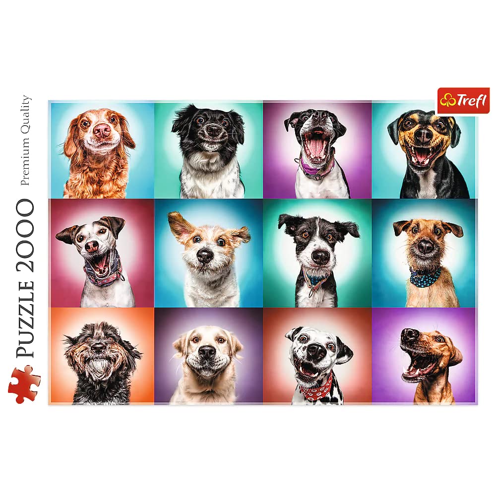 Trefl Funny Dog Portraits II 2000 Piece Jigsaw Puzzle Red 38"x27" Print, DIY Puzzle, Creative Fun, Classic Puzzle for Adults and Children from 15 Years Old Trefl