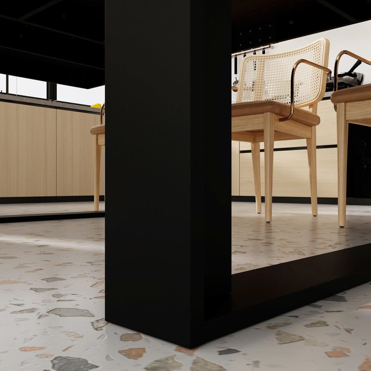 WOODTIME 86.6" W Dining Table for 8-10 People, Versatile Modern Wooden Dinner Table Kitchen Table for Dining Room Conference Room, Black & Brown WOODTIME