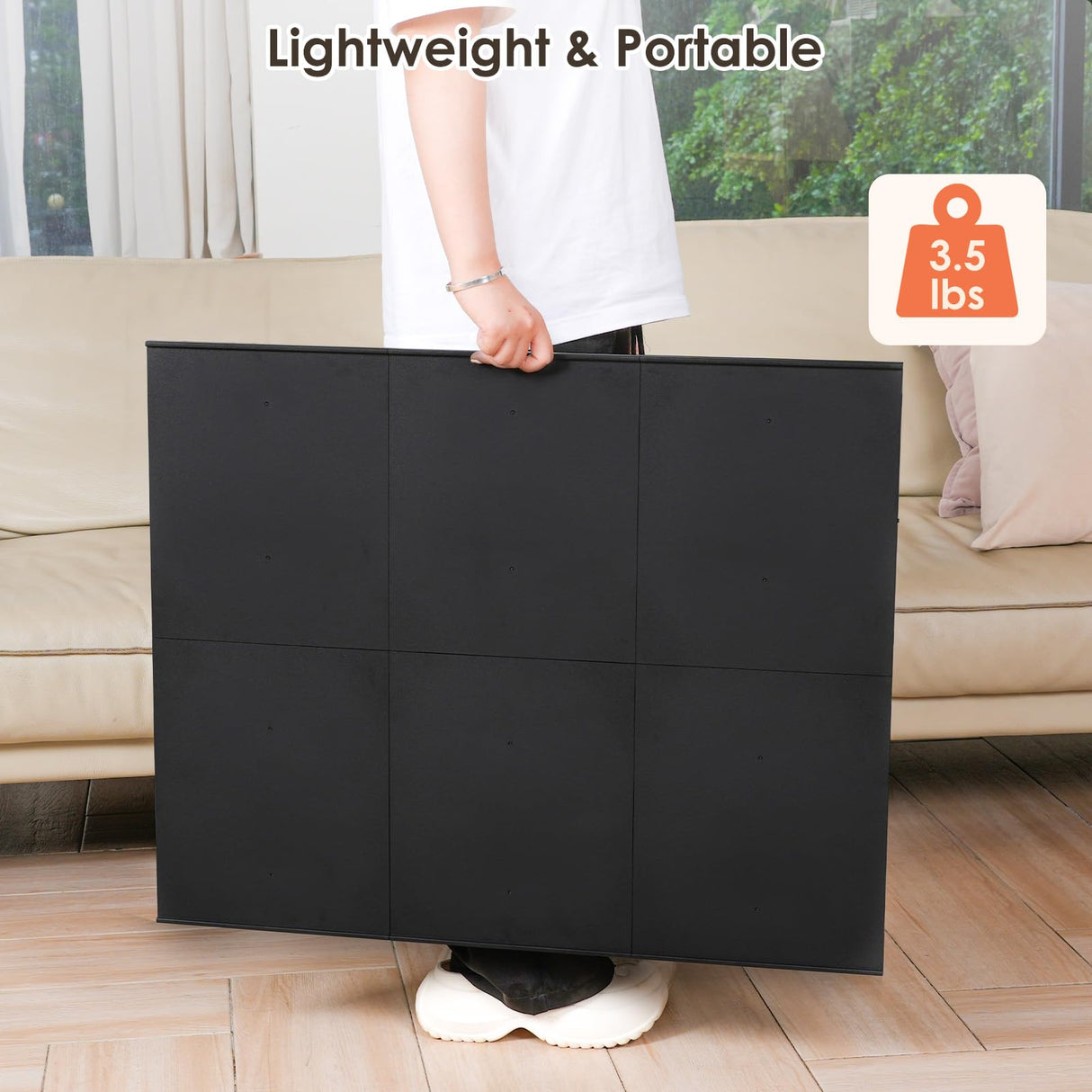 WELGEE 1000-Piecce Tilting Puzzle Board with Stand, 31” x 24” Lightweight Portable Puzzle Table for Adults & Seniors, DIY Customizable Puzzle Accessory Only 3.5 lbs (Black) WELGEE