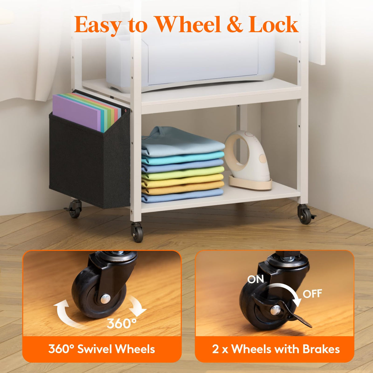 Lifewit 3 Tier Foldable Heat Press Table with Charging Station, Movable Heavy Duty Heat Transfer Machine Stand with Vinyl Roll Holder for T Shirt Printer Machine and Sublimation Printer Lifewit