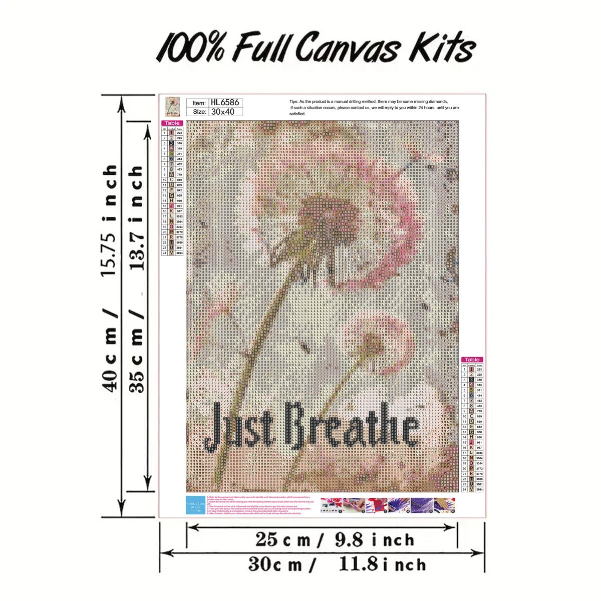 Dandelion 5D Diamond Art Kits for Adults,Just Breathe Diamond Painting Kits for Beginner,DIY Round Full Drill Diamond Dot Painting Gem Art Kits for Adults Home Wall Decor12X16Inch GEMFAMILY