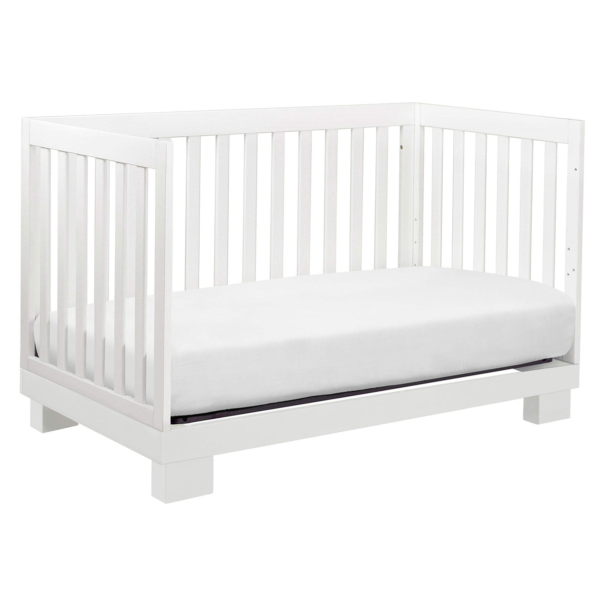 Babyletto Modo 3-in-1 Convertible Crib with Toddler Bed Conversion Kit in White, Greenguard Gold Certified babyletto