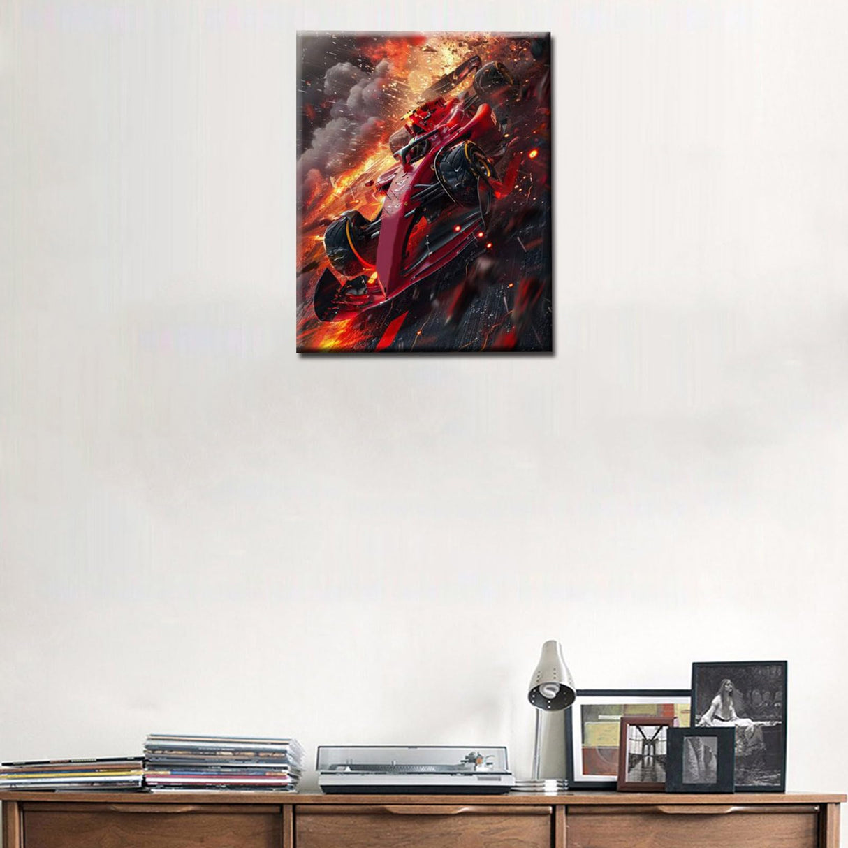 Aihonmin Flying Racing Car Paint by Number Races DIY Acrylic Painting Paint by Number Kit for Kids Adults Beginner Dramatic Style DIY Painting by Numbers Painting Arts for Boys 16x20In (Frameless) Aihonmin