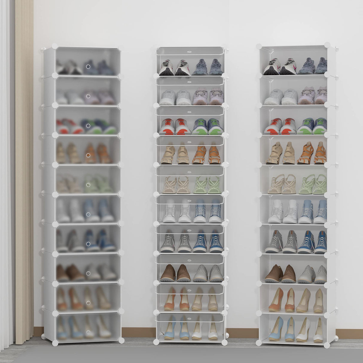 HOMIDEC Shoe Storage, 10-Tier Shoe Rack Organizer for Closet 20 Pair Narrow Shoes Shelf Cabinet for Entryway, Bedroom and Hallway HOMIDEC