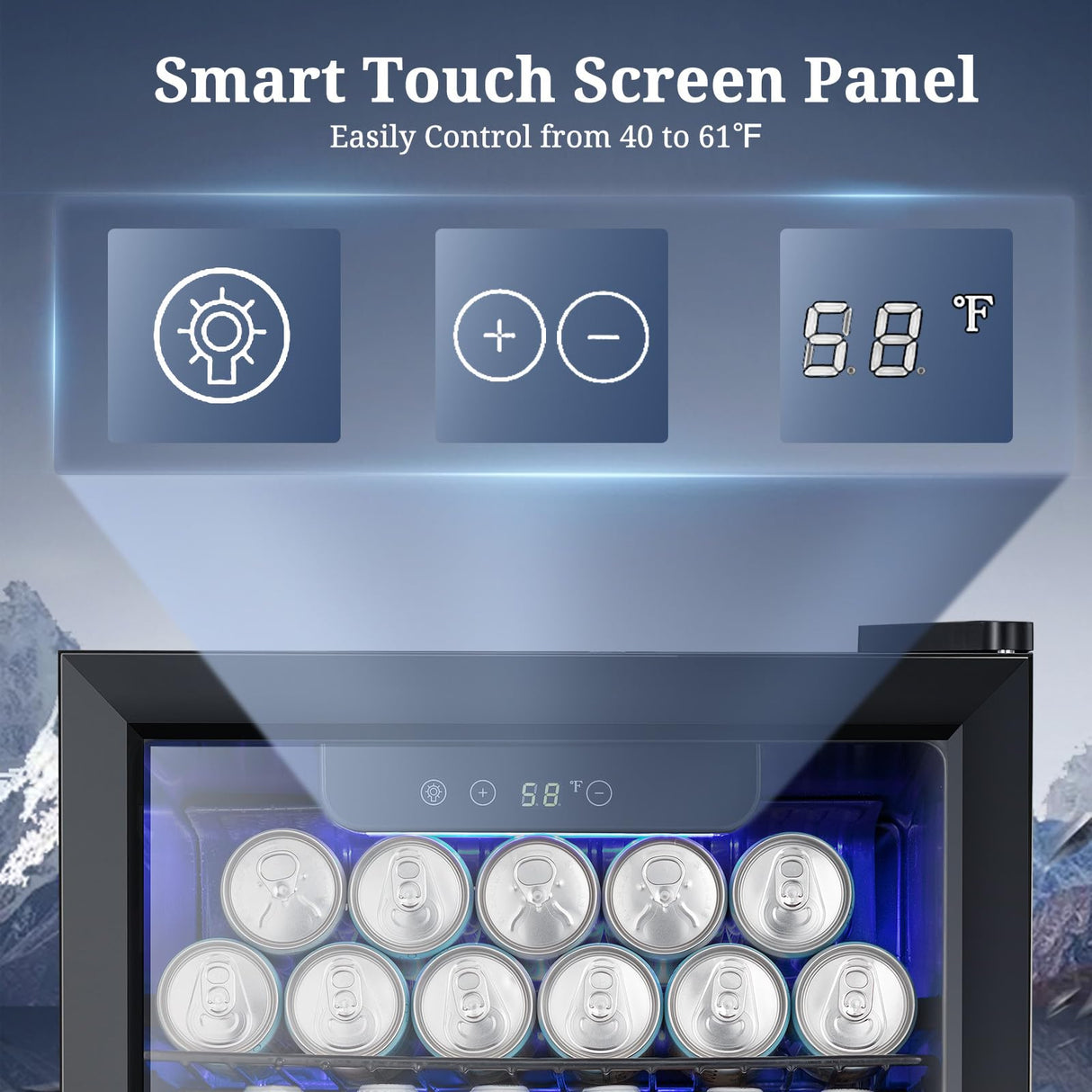 Antarctic Star Beverage Refrigerator Cooler 68 Can, Mini Fridge with Glass Door for Beer Drinks Wine,Freestanding Small Fridge with Electronic Temperature Control for Home and Bar,1.7 cu.ft Antarctic Star