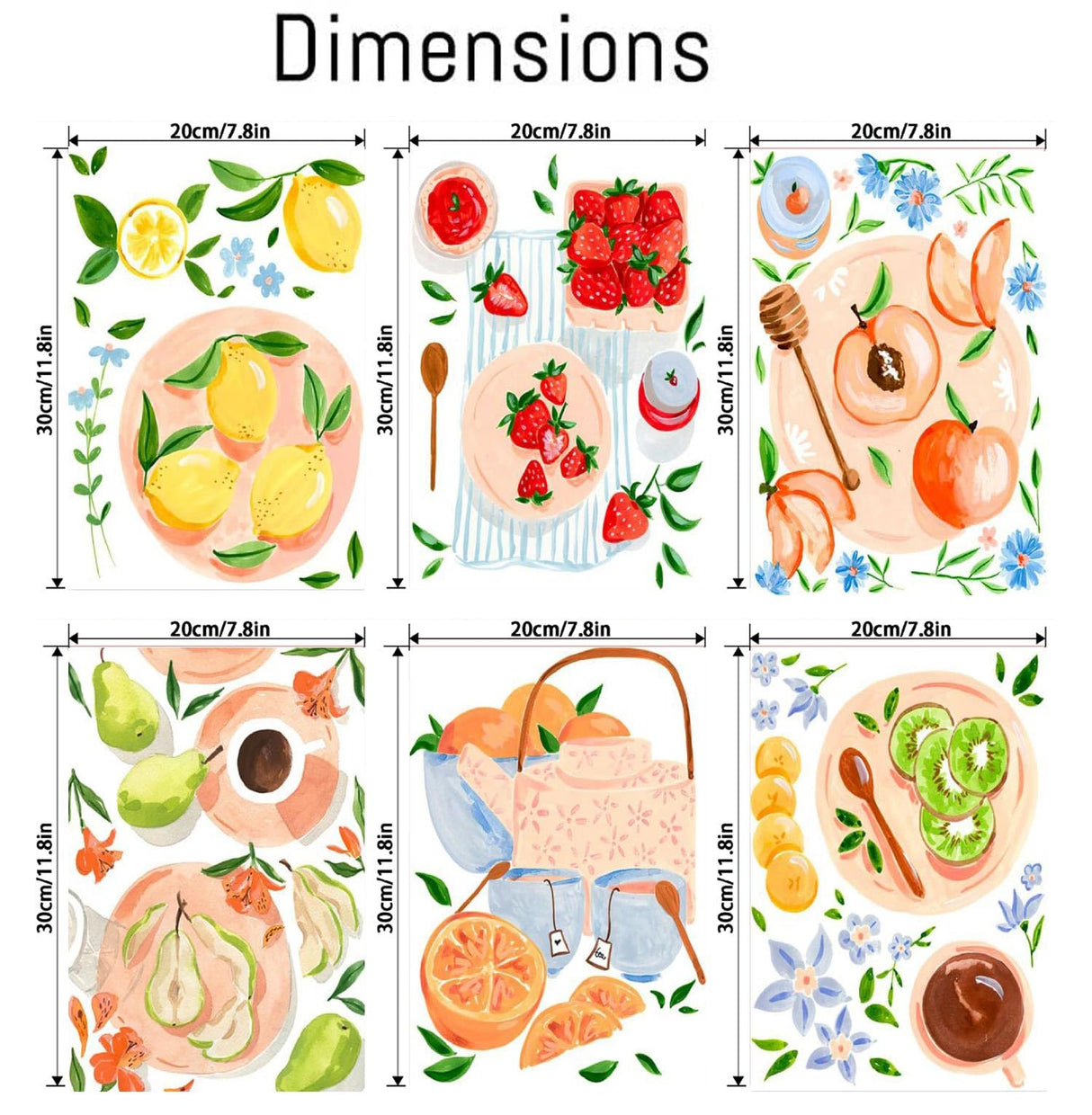 6 Packs Paint by Numbers Kit for Adults, DIY Fruit Adult's Paint by Numbers on Canvas, Easy Acrylic Watercolor Oil Painting by Number Without Frame(8x12 in) Clendo