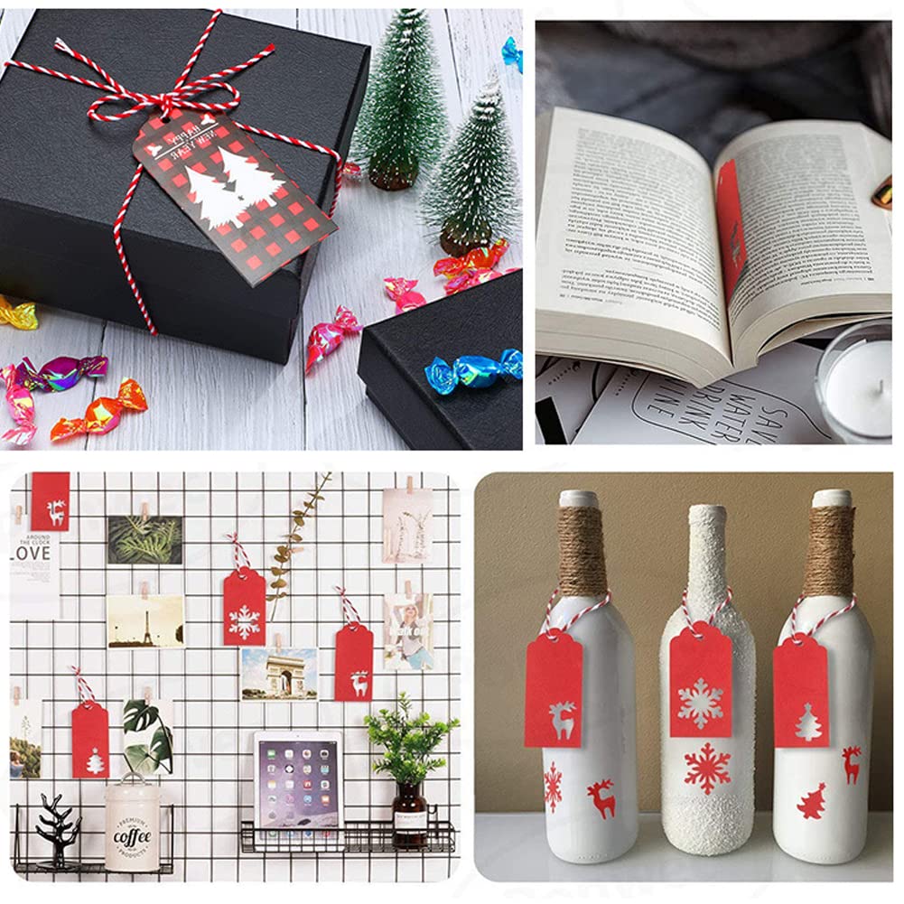 Twine String,328Ft twine rope,2mm Twine for Crafts, Art, Gardening Plants, Gift Wrapping,Home Wedding Christmas Decor(Red white) AMZWUS