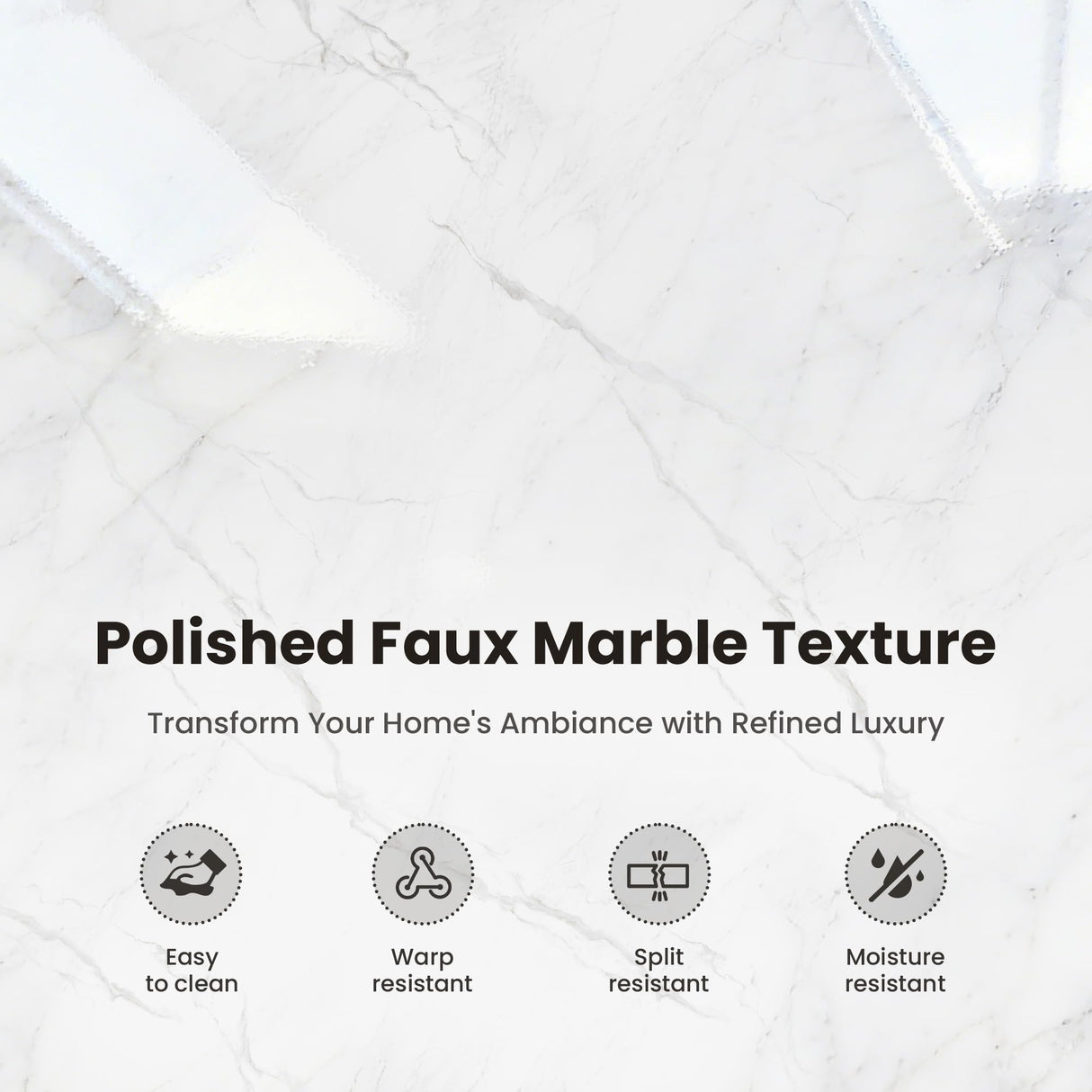 PHI VILLA Dining Table Set for 4, Modern Farmhouse Kitchen Table Set, Faux Marble Dining Table and 4 Cushioned Chairs, Solid Rubber Wood Dining Room Table Set, Venatino White Marble& Black PHI VILLA