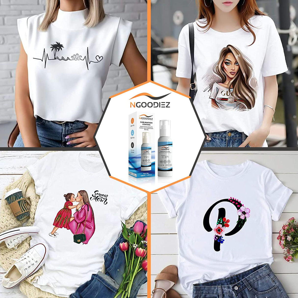 Sublimation Spray - Anti-Fade and Washable - Sublimation Spray Cotton with One-Step Application - Sublimation Spray For All Materials - Sublimation Coating Includes Extra Spray & Detailed Guide -250ml NGOODIEZ
