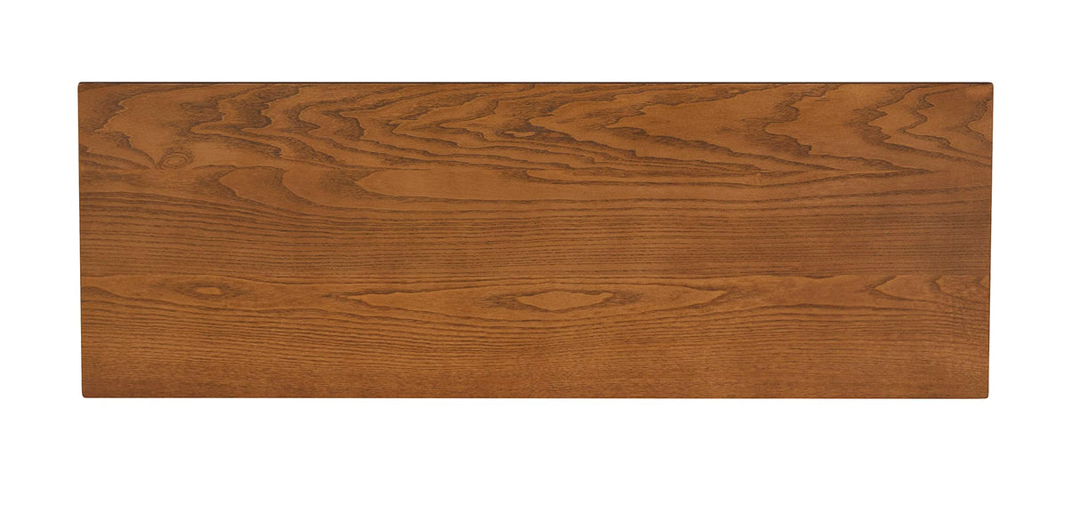 Powell Backless Dining Wood Top Willow Bench, White & Honey Brown Powell