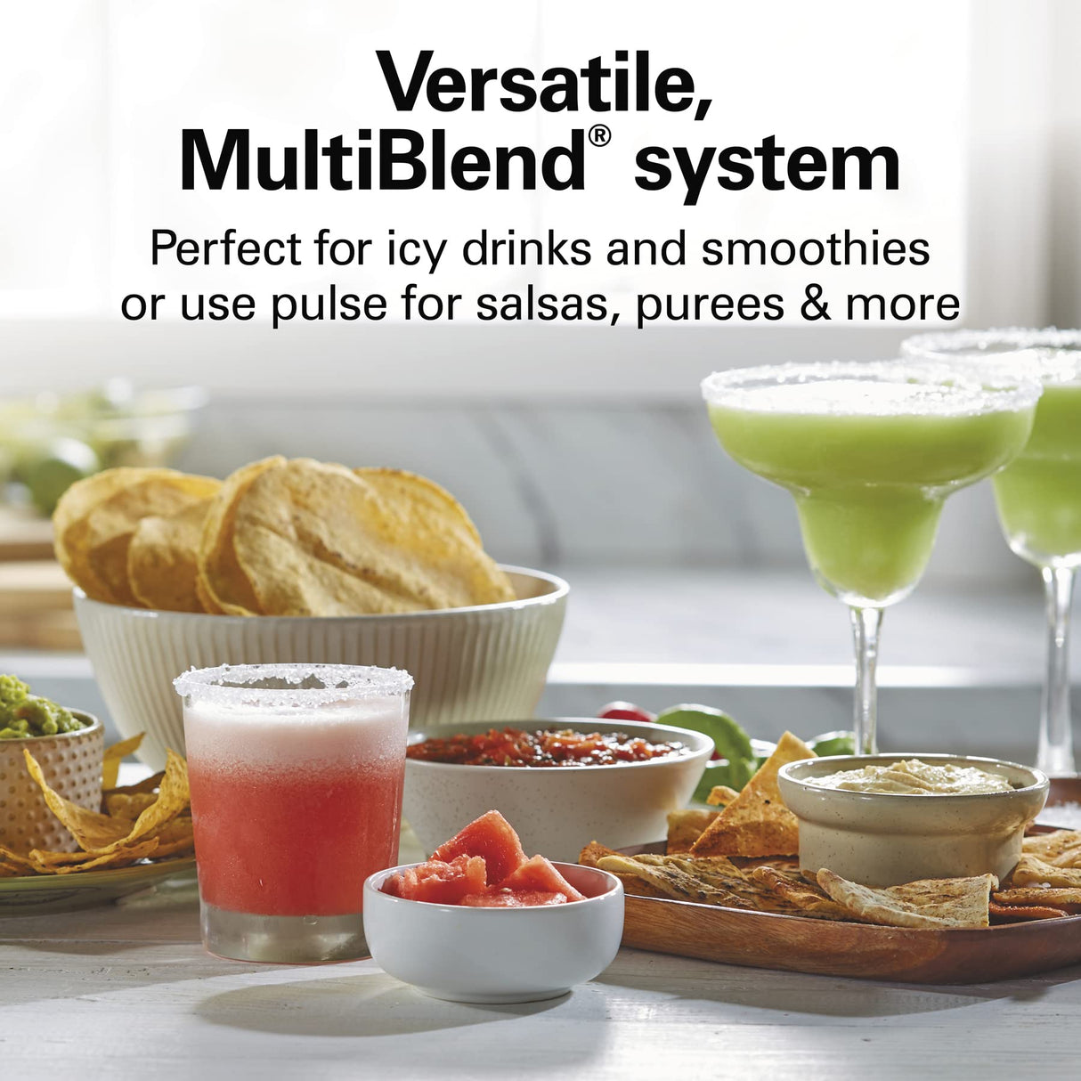 Hamilton Beach MultiBlend Smoothie Blender with 4 Shatterproof BPA Free Jars and Lids; Large 32oz Jar, 8oz Grinder for Nuts & Spices, and 2 Portable Travel Cups, 650 Watts, Black and Stainless (52400) Hamilton Beach