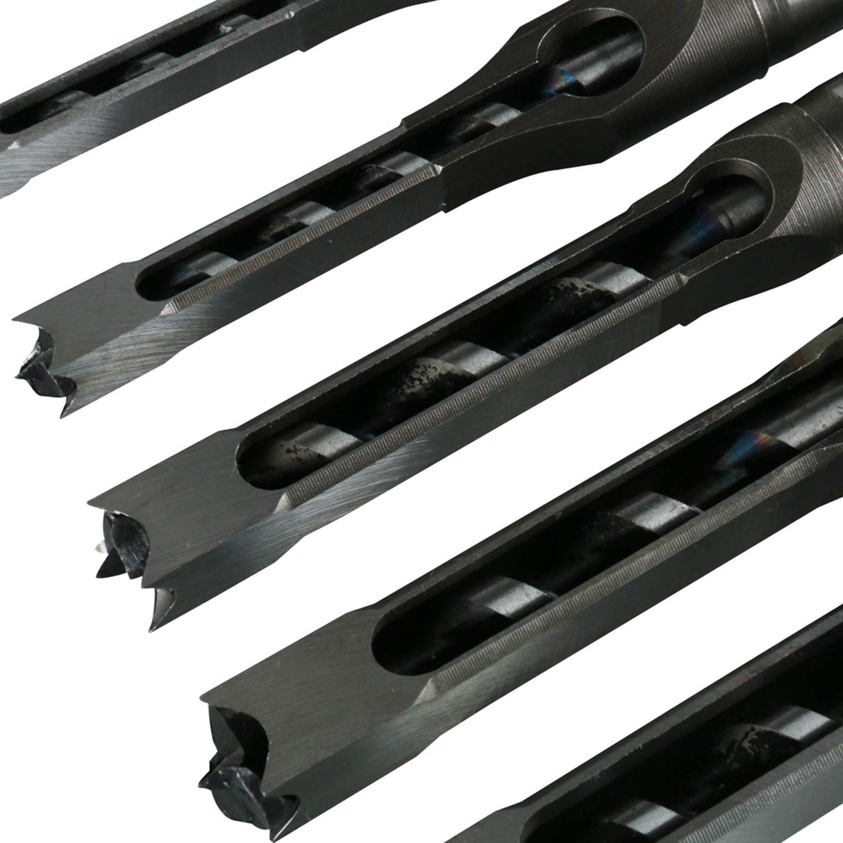 6pcs Square Hole Mortise Chisel Drill Bit Tools, 5/8" 9/16" 1/2" 3/8" 5/16" 1/4" HSS Woodworking Hole Saw Mortising Chisel Drill Bit Set, Different Sizes YaeKoo