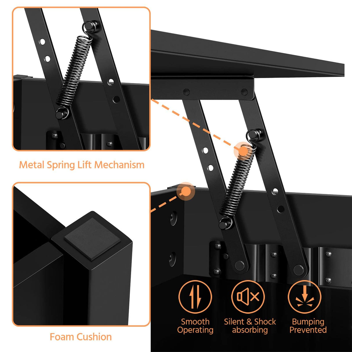 Yaheetech Coffee Table, Lift Top Coffee Table w/Hidden Storage Compartment & Lower 3 Cube Open Shelves, Lift Tabletop Coffee Table for Living Room/Reception Room/Office, Black Yaheetech