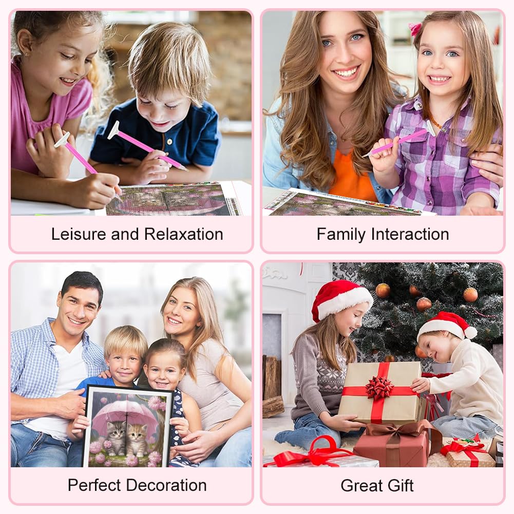 WSLWXSHM Diamond Art Painting Kits for Adults Cat, Round Full Drill Diamond Art Kits, 5D DIY Paint with Diamonds Crafts for Home Wall Decoration Gifts 12×12Inch, Animal WSLWXSHM