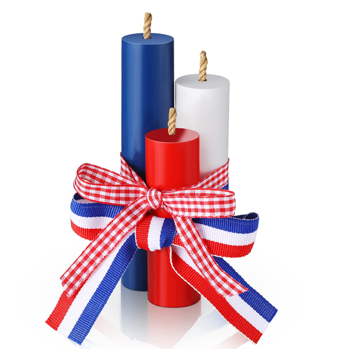 3 Pcs 4th of July Table Decoration Patriotic Tiered Tray Decor Red White Blue USA Firework Memorial Day Independence Day Wood Table Signs Fourth of July Centerpieces(Cute Style) Yalikop