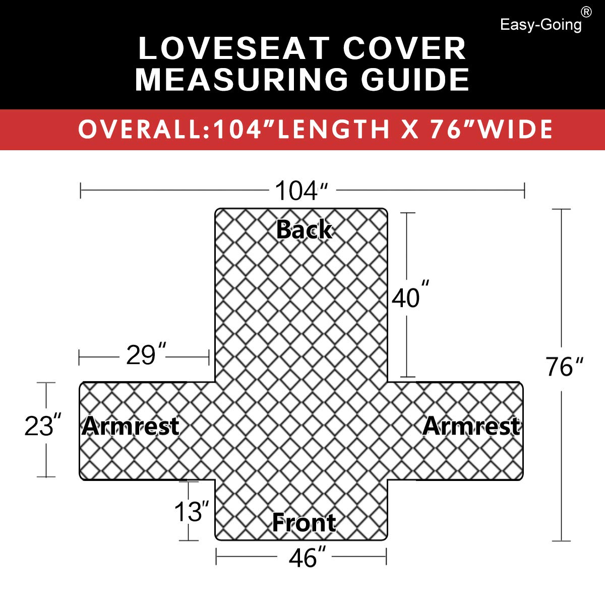 Easy-Going Reversible Loveseat Couch Cover for 2 Cushion Couch Sofa Cover for Dogs Water Resistant Furniture Protector with Foam Sticks Elastic Straps for Pet (Loveseat, Gray/Light Gray) Easy-Going