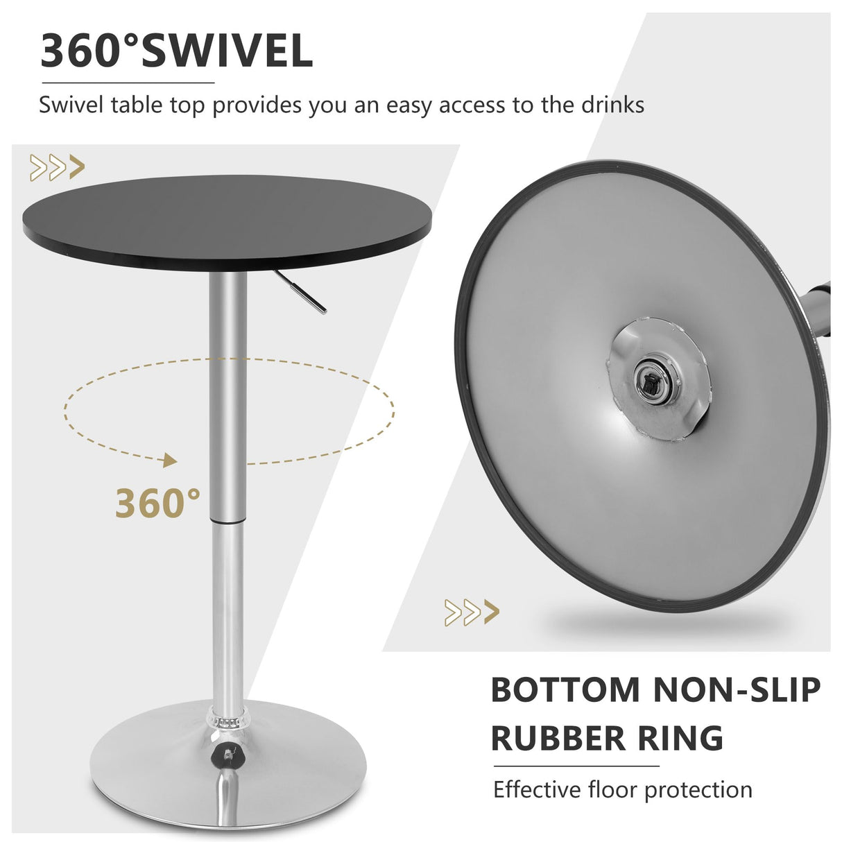 PayLessHere Adjustable Height Bar Table - Modern Pub Table for Dining Room or Kitchen PayLessHere