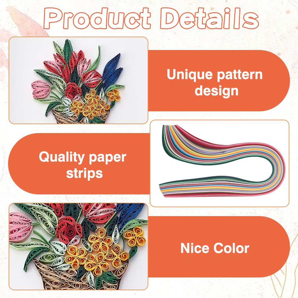 WEBEEDY 20 Sets Paper Quilling Kit for Adult Beginner DIY Flower Basket Themes Quilling Blank Card Kit 5 Styles Flower Basket Greeting Card Making Kit with Instruction for Birthday Halloween Christmas WEBEEDY