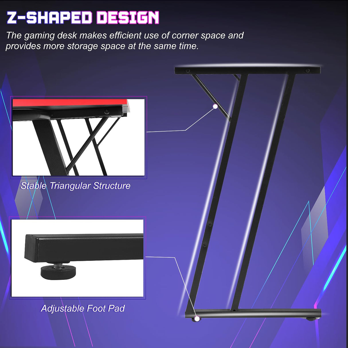 NChanmar L Shaped Gaming Desk, Computer Corner Desk with Monitor Riser Stand, Home Office Desk Corner Desk for Studying, Working, L Desk with Large Desktop, Black NChanmar