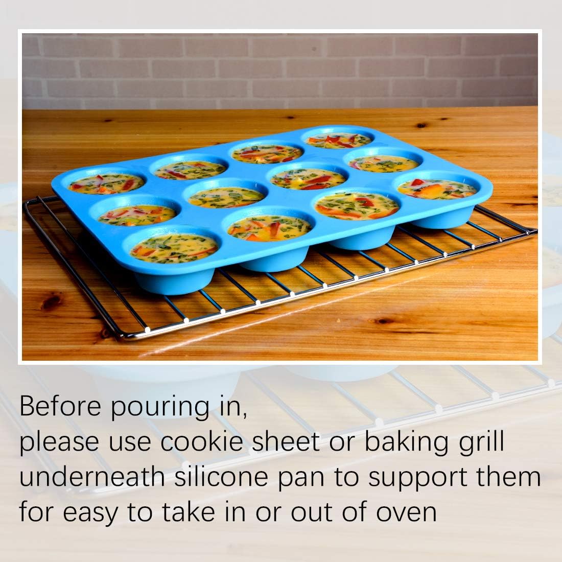 Silicone Muffin Pan - Cupcake Pan, Mini Loaf Pan Silicone Baking Molds Food Grade 3-Pack CAKETIME