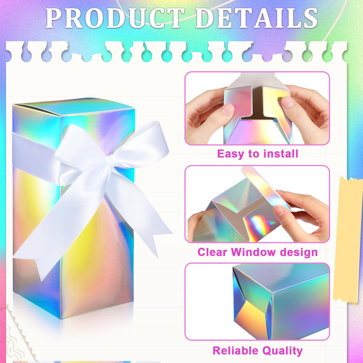 Fulmoon 12 Sets Sublimation Glass Gift Boxes Christmas Thank You Glass Cup Boxes with Ribbon Gift Wrap Boxes for Thanksgiving Christmas Shipping Blanks Sublimation Gift Wrapping (Laser) Fulmoon