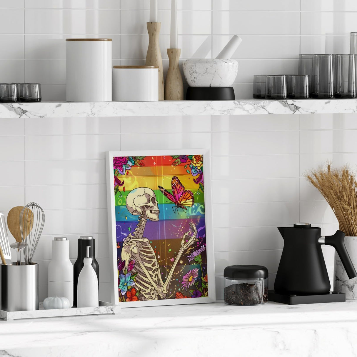 HKLIOPU Diamond Art Kits for Adults-Skeleton Love Diamond Painting Kits for Adults Beginners,5D DIY Full Drill Round Rhinestone Gem Art Crafts Paintings for Home Wall Decor 12"x16" HKLIOPU