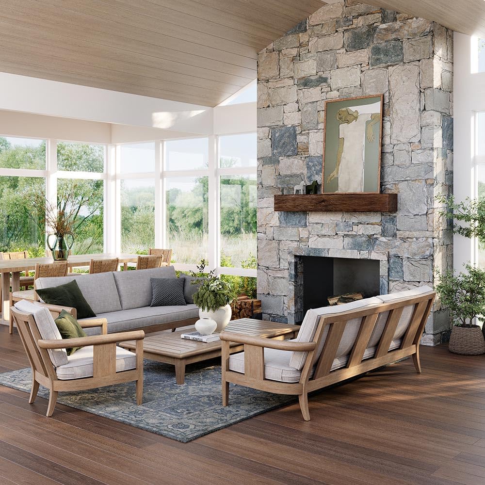 Thermastone 60 Inch Concrete Fireplace Mantel Shelf | Classic Style | Non-Combustible & Heat Resistant | Indoor or Outdoor Use | ProCoat Coating for Heavy-Duty Protection | Lighter Weight MANTELSDIRECT