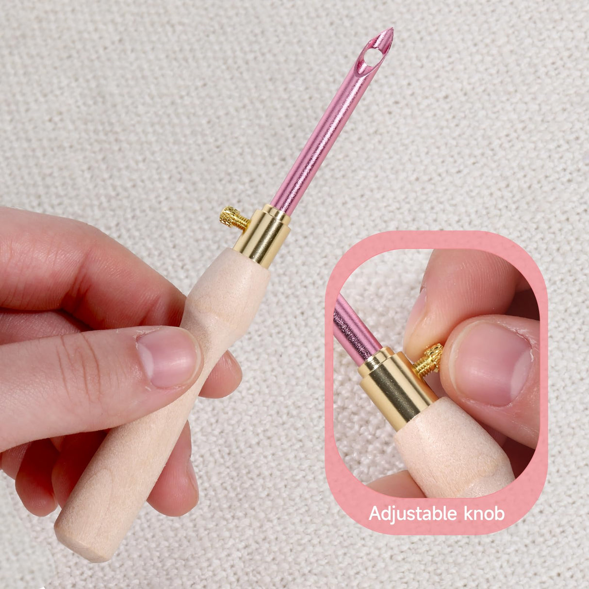 cobee 10 Pcs Punch Needle Kit, Adjustable 7 Size Punch Needle Tool Wooden Handles, Easy Stitch Embroidery Needle Sets Stitching Kit for Adult Beginners Flossing Cross Stitch DIY Craft cobee