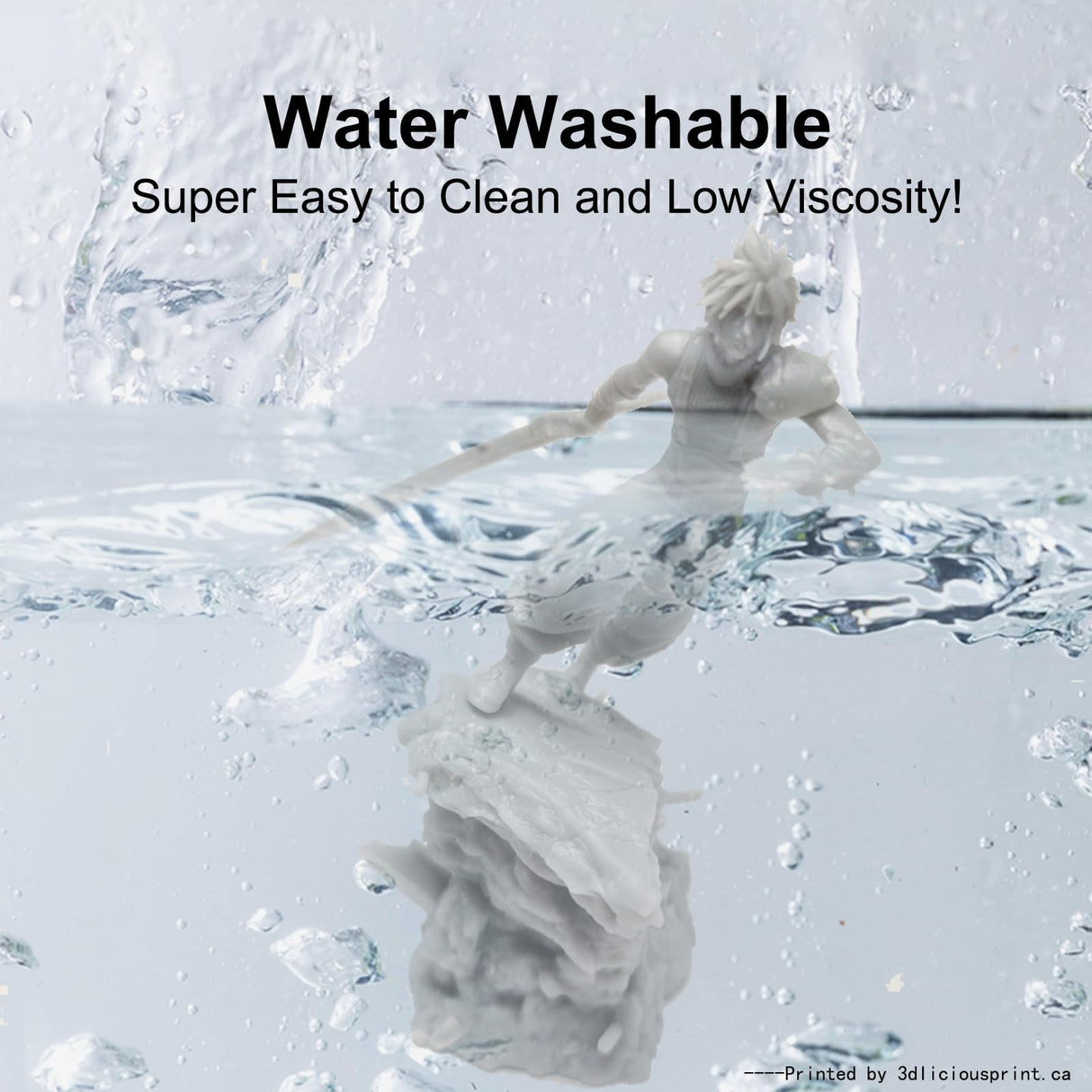 Siraya Tech Simple Water Washable 3D Printer Resin - Low Odor, Easy to Print, High Precision 405nm LCD UV-Curing Aqua Resin - Ideal for 8K Capable LCD, DLP 3D Printers (Grey, 1kg) Siraya Tech