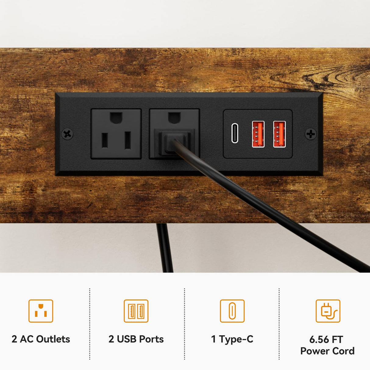 Artswish 72" Bakers Rack with Power Outlet, 8-Tier Freestanding Baker Racks Microwave Stand with Drawer, Coffee Bar Station with Basket and 10 S Hooks, Kitchen Appliance Shelves Rack, Rustic Brown Artswish