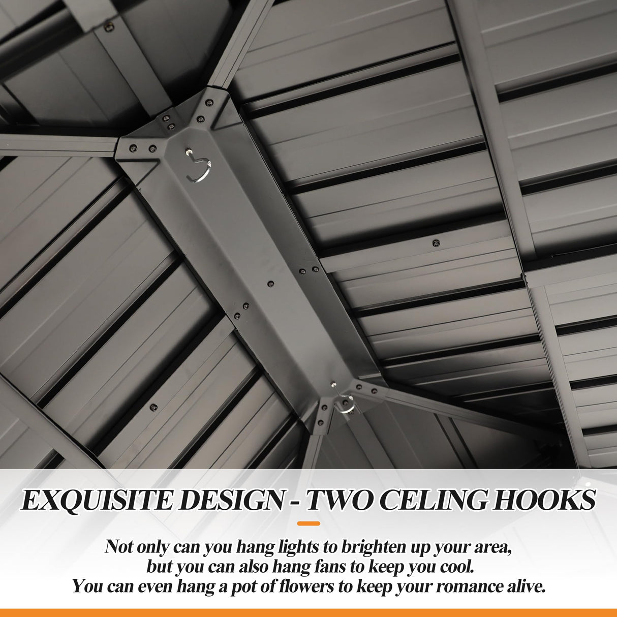 GARTOO 10' x 12' Outdoor Wooden Gazebo - Patio Hardtop Gazebo Permanent Wooden Pavilion with Galvanized Steel Double Roof, Cedar Wood Gazebos for Garden, Lawn, Poolside, Backyard Deck GARTOO