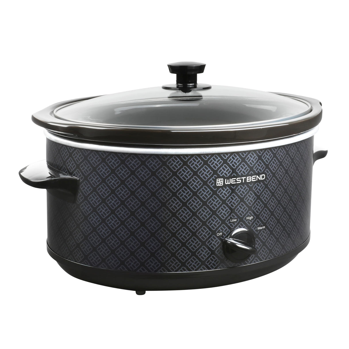 West Bend Slow Cooker 6-Quart Manual Crockery Style with Dishwasher Safe Oval Ceramic Crockpot and Glass Lid Two Temperature Settings Plus Keep Warm, 330-Watts, Black West Bend