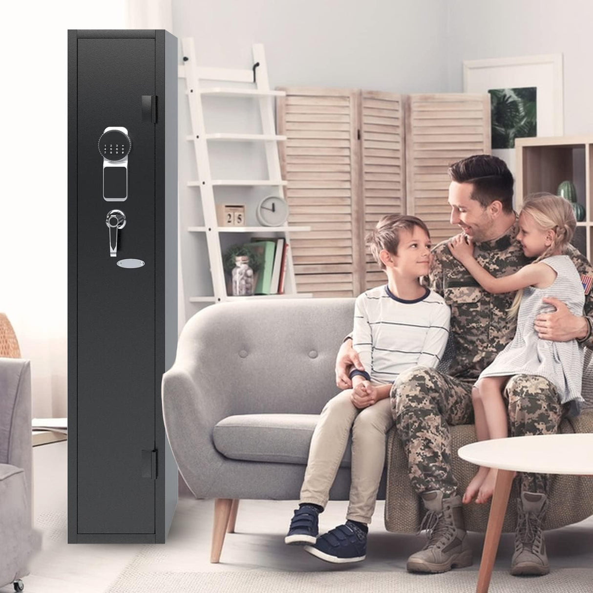 Karini 2-3 Gun Safe, Gun Safe for Rifles and Pistols, Rifle Safe,Gun Safe for Guns with Quick Access, Gun Safes for Rifles and Shotguns with Removable Gun Racks and Pockets Karini