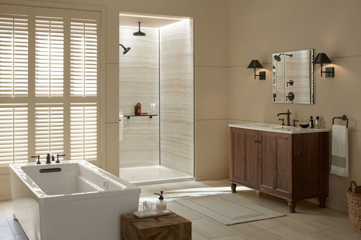 KOHLER K-CB-CLC3026FS Beveled Medicine Cabinet with Mirror Doors & Adjustable Shelves, Rectangular Beveled Edge Frame, 30" x 26" Kohler