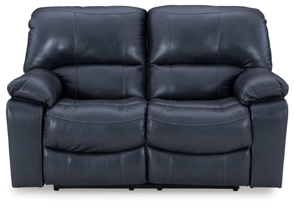 Signature Design by Ashley Leesworth Modern Power Reclining Loveseat with USB Charging Ports, Blue Signature Design by Ashley