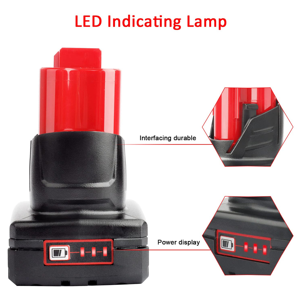 waitley 2 Pack 12V 6A Replacement Battery Compatible with Milwaukee 6.0Ah Power Tools waitley