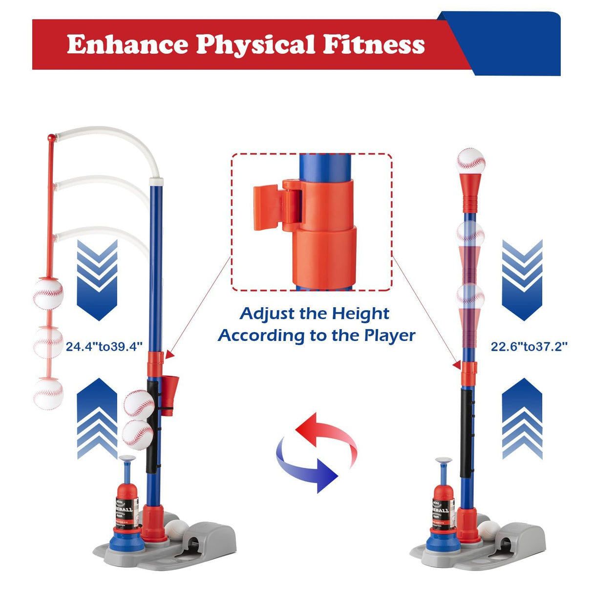 VROGTIK Toys Toddler Tball Set 3-5 Kids Toy Gift for 5-7 Year Old Boy Outdoor Sports Playground Sets for Backyards VROGTIK