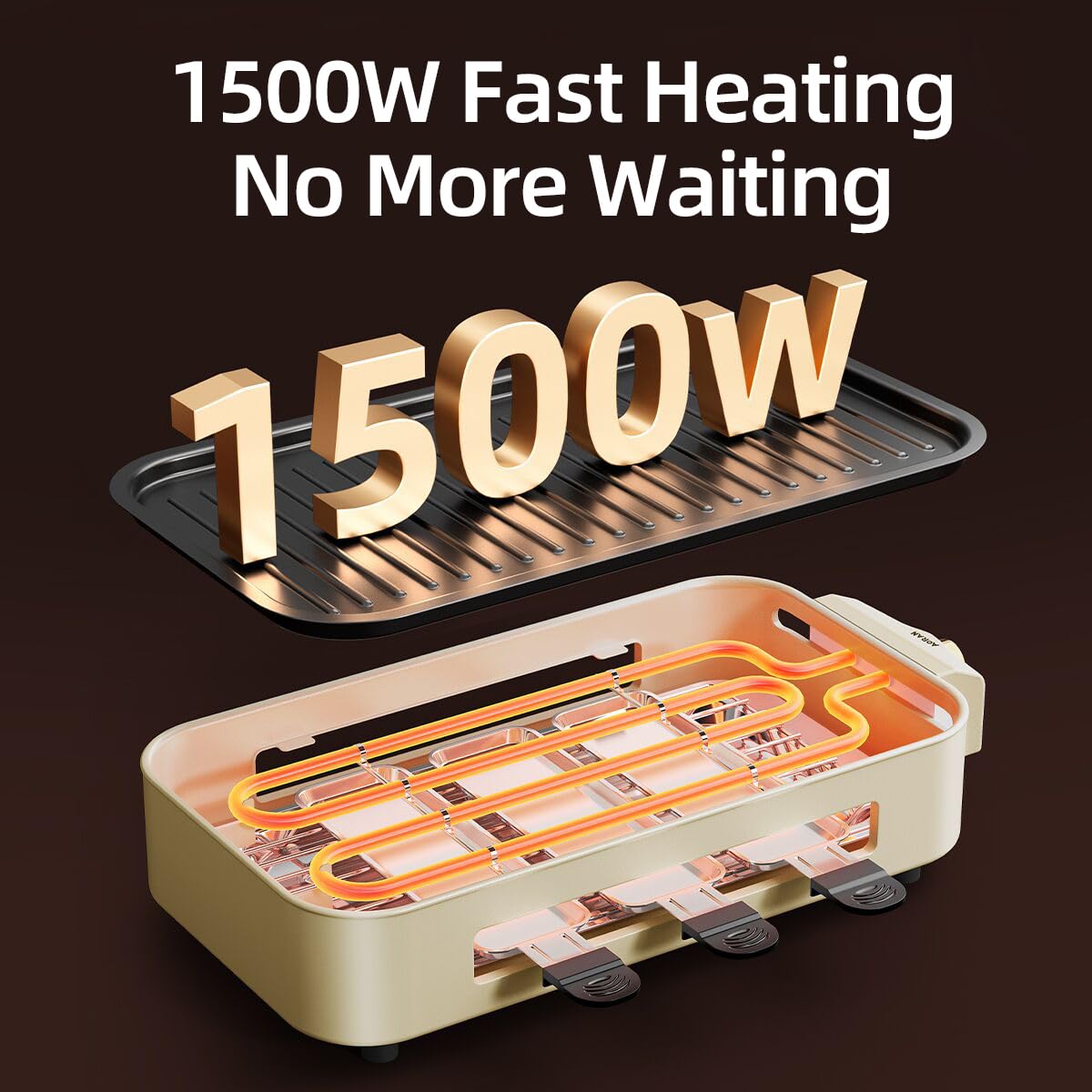 AORAN Indoor Grills Electric Smokeless – Versatile Smokeless Indoor Grill for Home Cooking, Featuring Indoor Grills Electric Smokeless, Skillet Griddle, and Kitchen Griddle White aoran kitchen