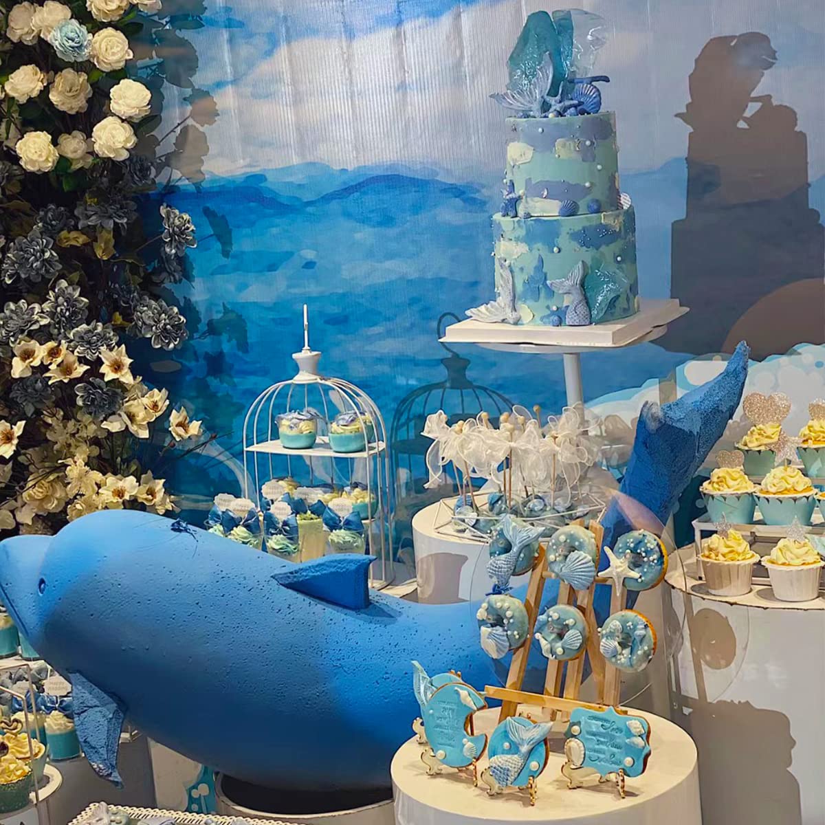 3 PCS Marine Theme Cake Fondant Silicone Mold Seashell Conch Starfish Coral Baking Molds for DIY Cake Decoration Chocolate Candy Polymer Clay Crafting Projects GeoGeoDIY