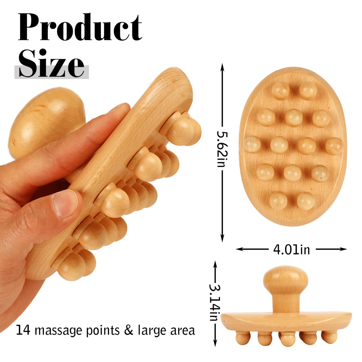 Wood Therapy Massage Tools, Cellulite Massager Roller Wooden Body Brush Fascia Blaster Cellulite Remover Meridian Pressure Brush Body Shaping Professional Maderoterapia Kit Lymphatic Drainage Massager InfiniteRelax