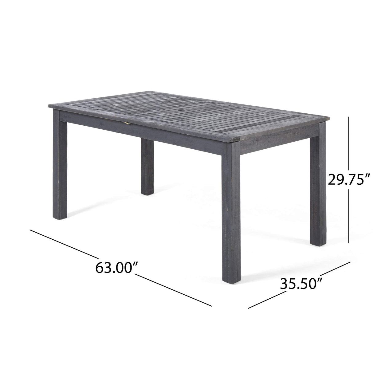 Great Deal Furniture Christopher Knight Home Eric Outdoor Expandable Acacia Wood Dining Table, Dark Gray Finish Christopher Knight Home