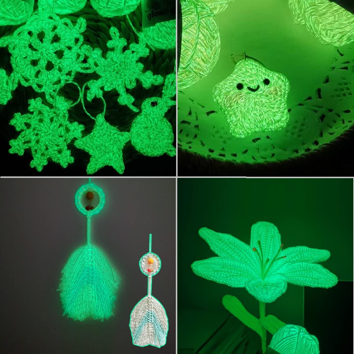 5 Rolls Glow in The Dark Yarn, 55 Yards Luminous Knitting Glowing Crochet Yarn for Crocheting, Sewing Supplies for Knitting DIY Crafts (Gray) Lmaray