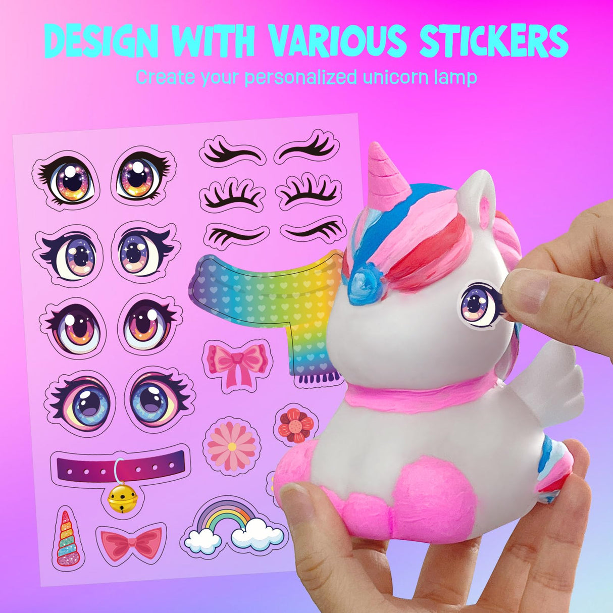 Paint Your Own Unicorn Lamp Kit, Art Supplies Arts & Crafts Kit, Painting kit for Kids 6-12, Arts and Crafts for Kids Ages 8-12, Toys Girls Boy Birthday Gift Ages 3 4 5 6 7 8 9 10 11 12+ LAOESE