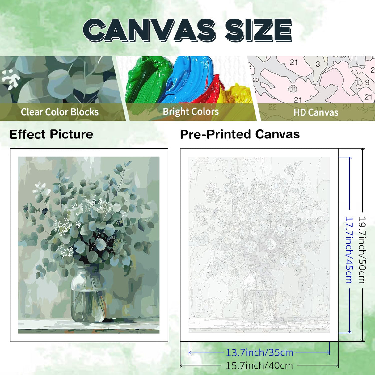 Flowers Paint by Numbers Kit for Adult-Flowers Paint by Number Canvas for Adults,DIY Paint by Numbers Flower Perfect for Home Wall Decor Gifts 16x20inch PHANTASYART