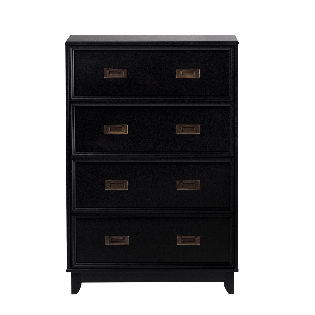 Walker Edison Orin Contemporary 4-Drawer Tall Solid Wood Dresser, 42 Inch, Black Walker Edison