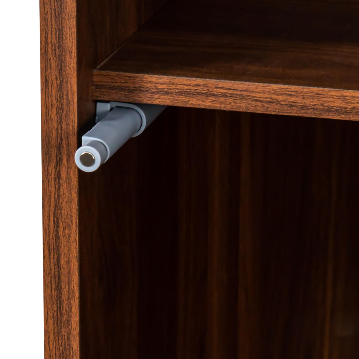 KWOJU 70.87" H Display Cabinet with Glass Doors and LED Lights,Walnut Bookcase with 5 Shelves, Curio Storage Cabinet for Kitchen, Dining Room,Bedroom KWOJU